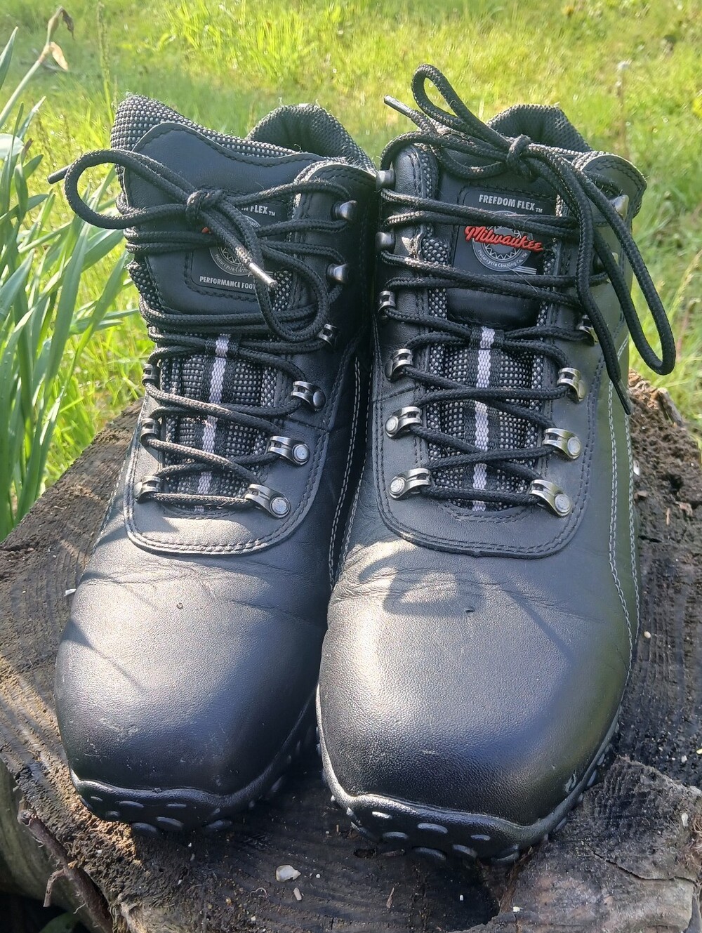 Milwaukee Men's Size 12 D Black Motorcycle Rugged Lace-Up